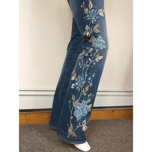 Driftwood Kelly Jeans Embroidered Boho Bell Bottom Flare Pants Women's Size 30